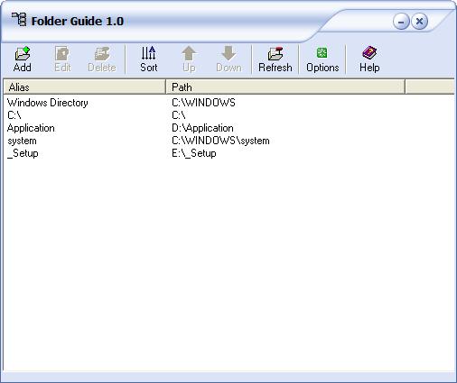 Screenshot of Folder Guide 1.0